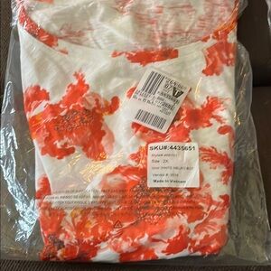 White and Orange Floral Top